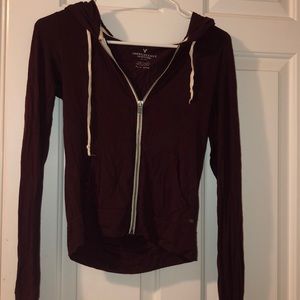 American Eagle maroon zip-up size: xs